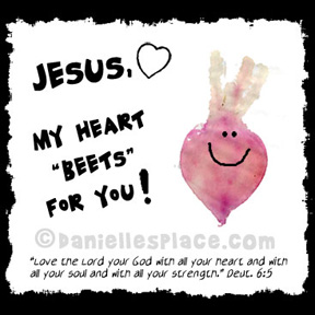 "Jesus, My Heart 'Beets' For You!" Valentine's Day Card Craft