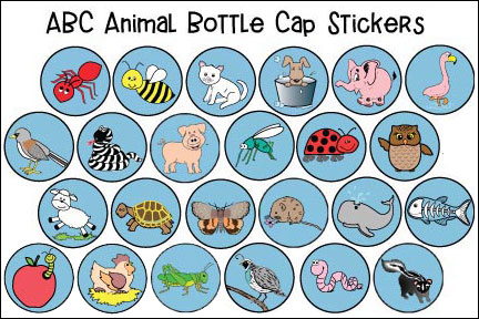 ABC Bottle Caps Craft