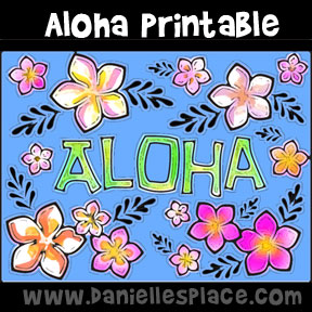 Aloha Sign Coloring Sheet