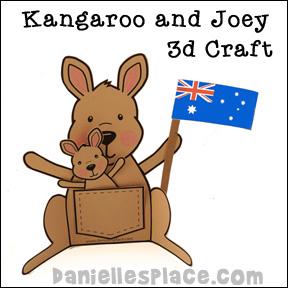 Kangaroo Joey Pattern with Flag