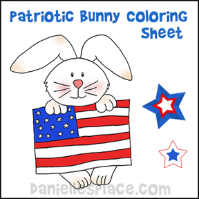 Patriotic Bunny Coloring Sheet