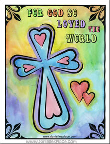 "For God So Loved the World" Heart Cross Craft