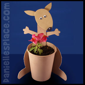 Kangaroo Planter Cup Craft
