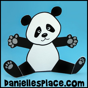 Sitting Panda Bear Paper Craft