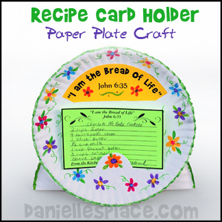 Paper Plate Recipe Card Holder Craft