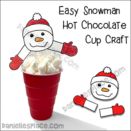 Snowman Hot Chocolate Cup Craft