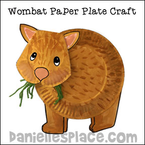 Wombat Paper Plate Craft