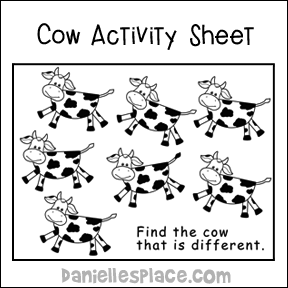 Cow Coloring Sheet or Activity Sheet
