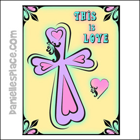 Love Cross Coloring Sheet