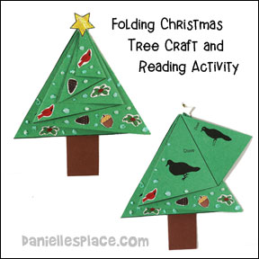 Folding Christmas Tree Craft and Reading Activity