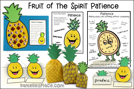 Fruit of the Spirit - Patience - Longsuffering Fruit of the Spirit - Gentleness for Sunday School and Children's Ministry, Including Bible Crafts, Games, songs, and Bible Verse Review Activities, Bible Reference: Galatians 5:22-23a, 1 Samuel 1, Fruit of the Spirit Bible Verse Picture for Patience and craft and Longsuffering, Paper Bag Pineapple Craft and Review Activity, I Can Be Patient Pineapple Craft and Activity, Fruit of the Spirit Patience Coloring and Activity Sheet, Make Mini Cheesecakes, Pineapple ping pong ball toss game, Patient Pineapple Snack Game, Balloon Bible Verse Review Game, Play Spin the Pineapple, Make Pineapple Jell-O, Song Be Patient, daniellesplace.com, daniellespace.com, daniellplace.com, daniellsplace.com, danielsplace,com, danielspace.com, danielplace.com, danilesplace.com, danielplace.com