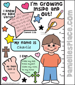 Hannah and Samuel "I'm Growing Inside and Out!" Activity Sheet
