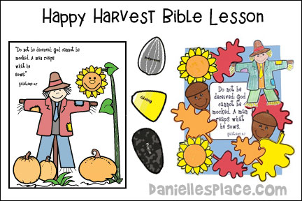 Happy Harvest Fall Bible Lesson for Sunday School and Children's Ministry, Including Bible Crafts, Games, songs, and Bible Verse Review Activities, Bible Reference:
Galatians 6:7-10, Happy Harvest Coloring Sheet, Fall Bible Verse Activity Sheet, Match the Seeds to the Fruit Game, Pumpkin Patch Bible Verse Review Game, Happy Harvest Bulletin Board Display, songs, a planting I will go, daniellesplace.com, daniellespace.com, daniellplace.com, daniellsplace.com, danielsplace,com, danielspace.com, danielplace.com, danilesplace.com, danielplace.com