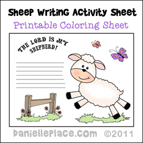 "The Lord is My Shepherd Bible Verse Sheet" Writing Activity