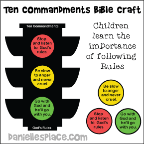 Ten Commandments Traffic Signal Bible Craft