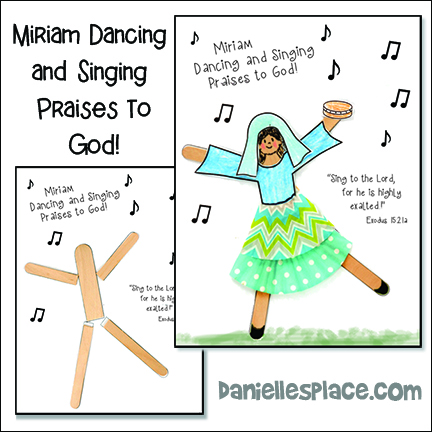 Miriam Dancing Craft Stick Activity Sheet