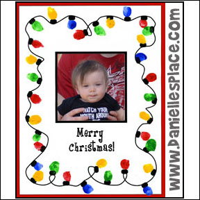 Merry Christmas Thumbprint Christmas Lights Craft