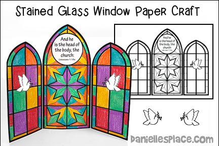 Stained Glass Window Triptych Bible Craft