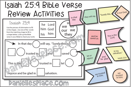 Isaiah 25:9 Bible Verse Activities
