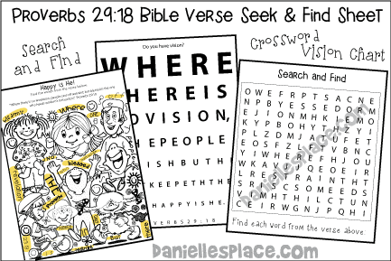 Proverbs 29:18 Bible Verse Activity Sheets